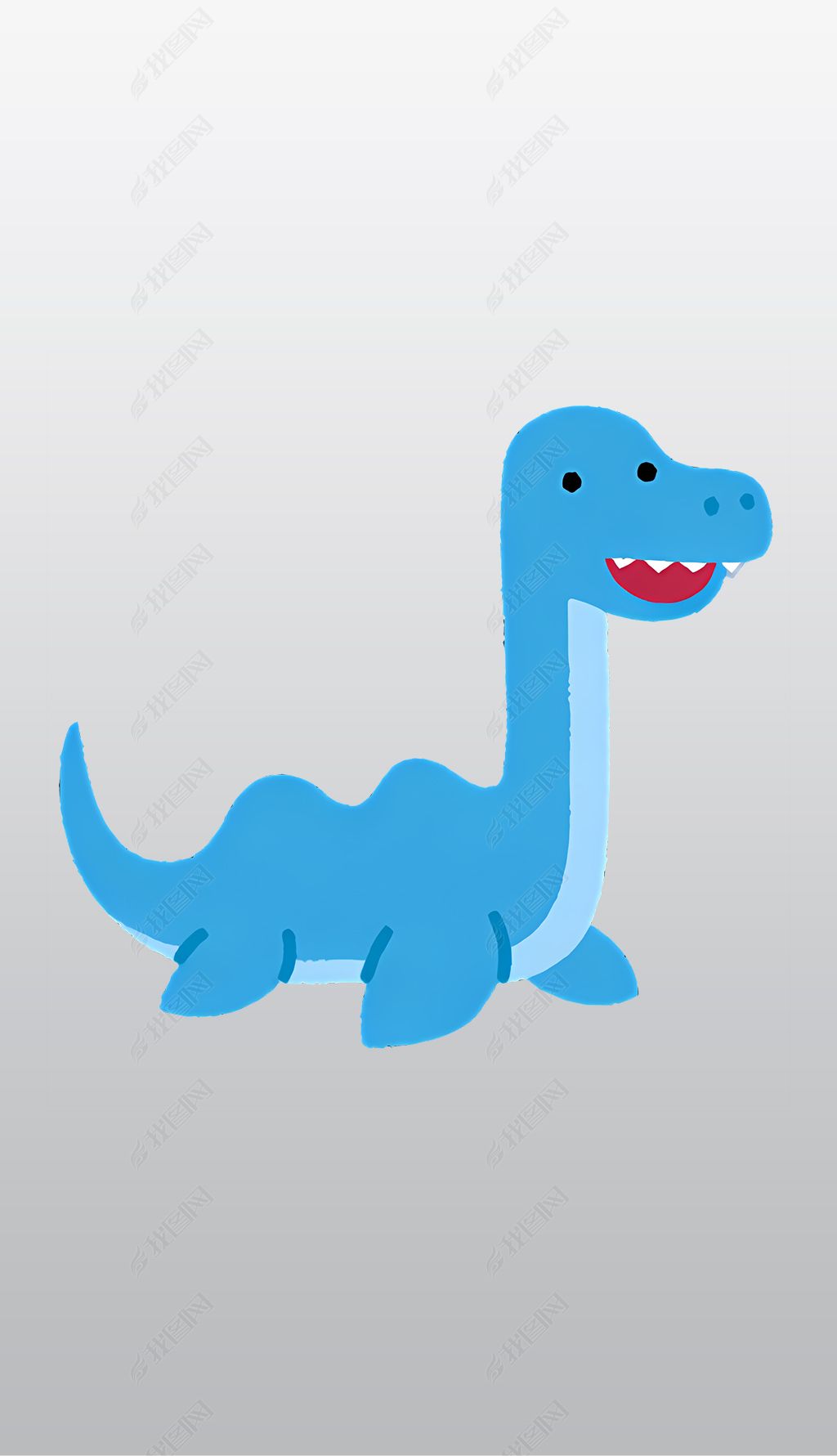 原创蛇颈龙卡通插画高清透明免抠png图片素材