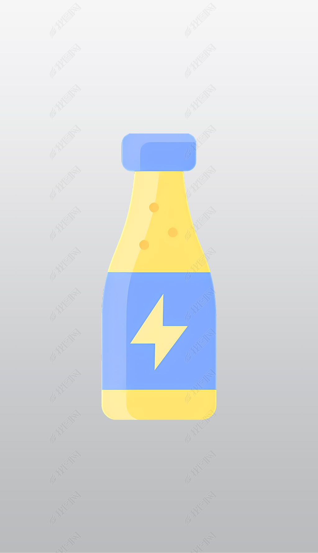 原创黄色和蓝色的能量饮料瓶高清透明免抠png图片素材