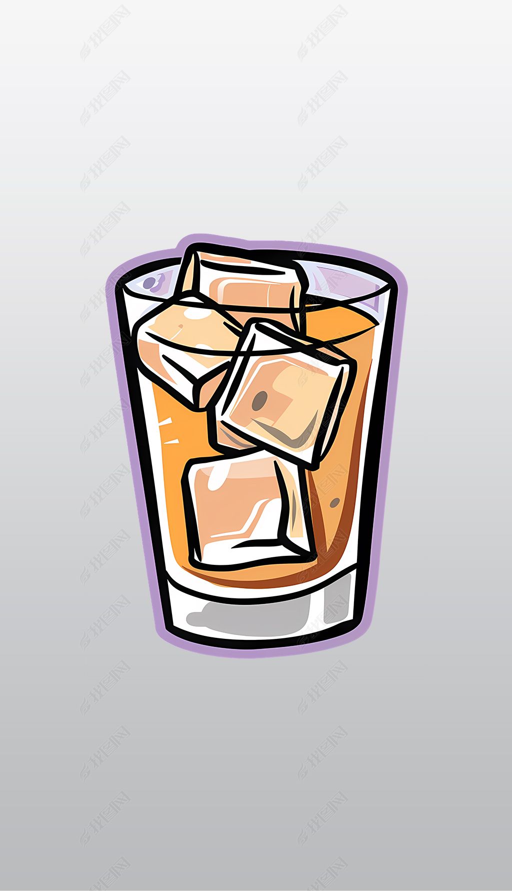 原创带冰块的冰镇饮品玻璃杯高清透明免抠png图片素材