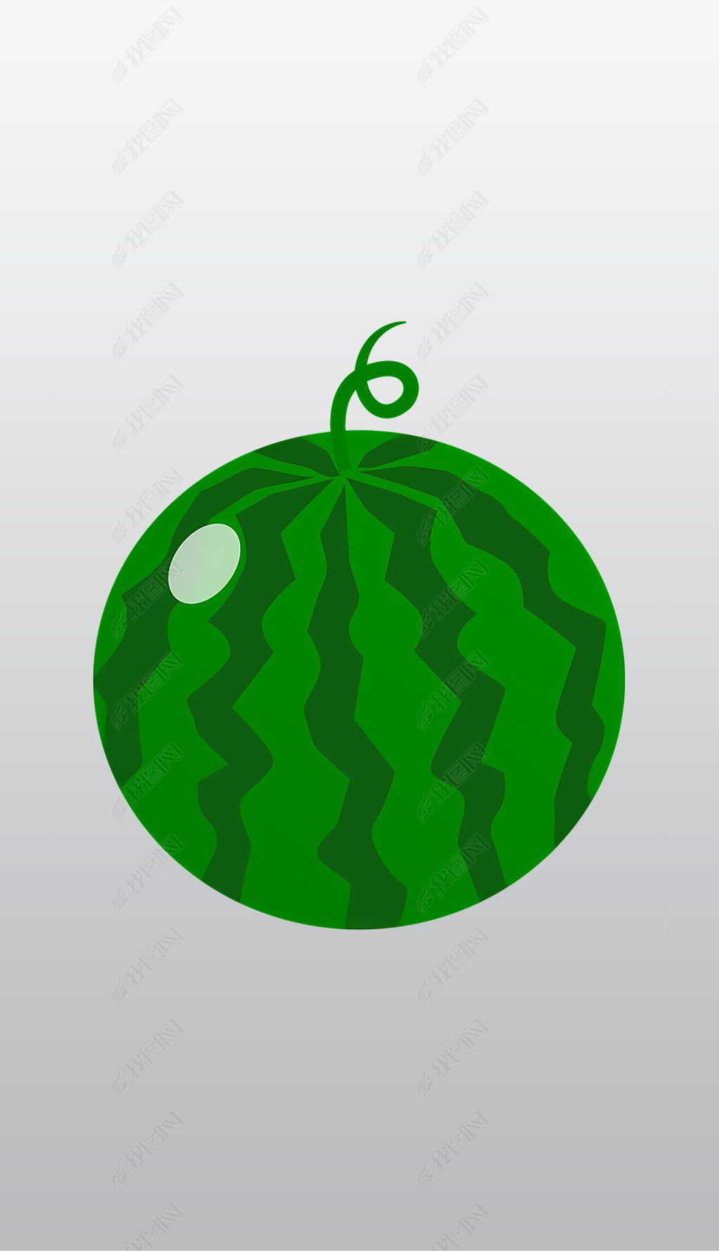 原创卡通绿色西瓜插画高清透明免抠png图片素材版权可商用