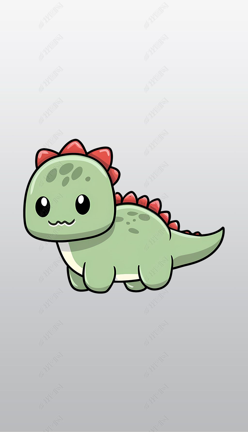 原创可爱的卡通恐龙高清透明免抠png图片素材