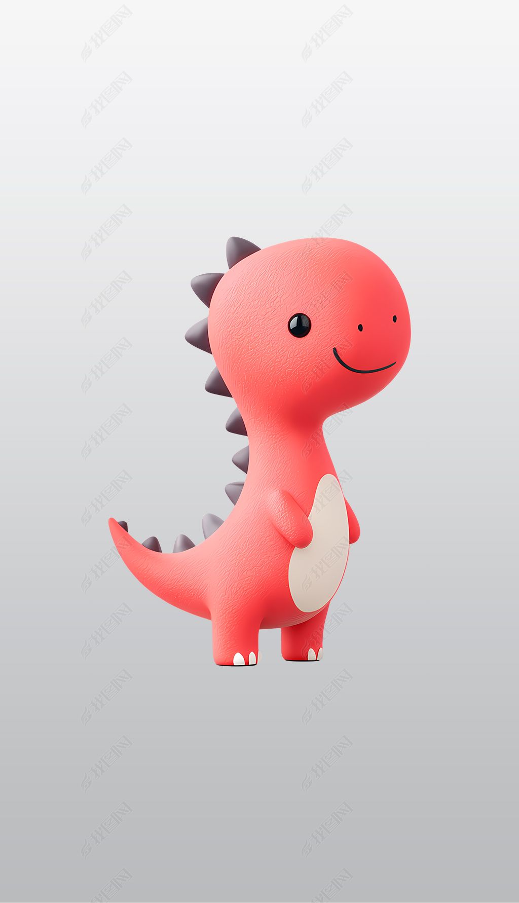 原创粉色卡通恐龙高清透明免抠png图片素材