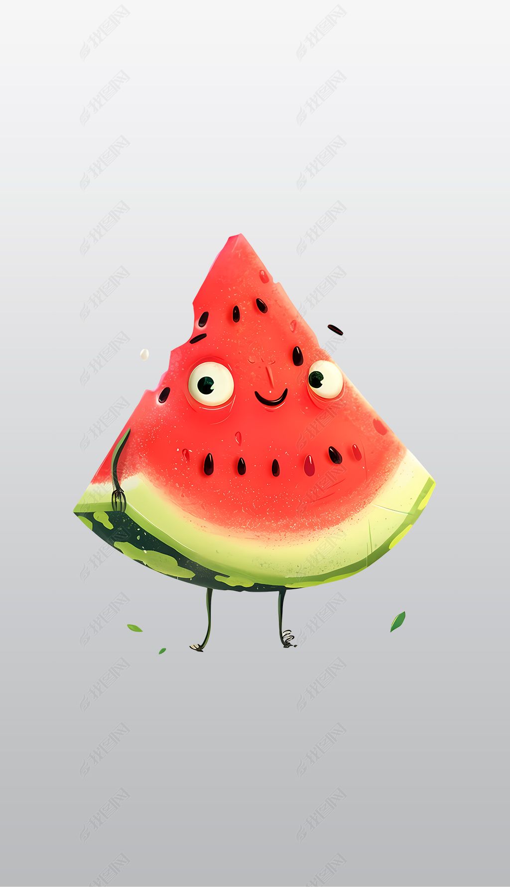 原创可爱的微笑西瓜高清透明免抠png图片素材