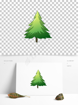 免抠元素卡通杉树矢量