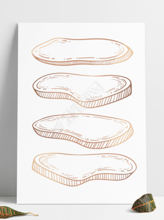 线描手绘卡通木板木块边框矢量装饰素材