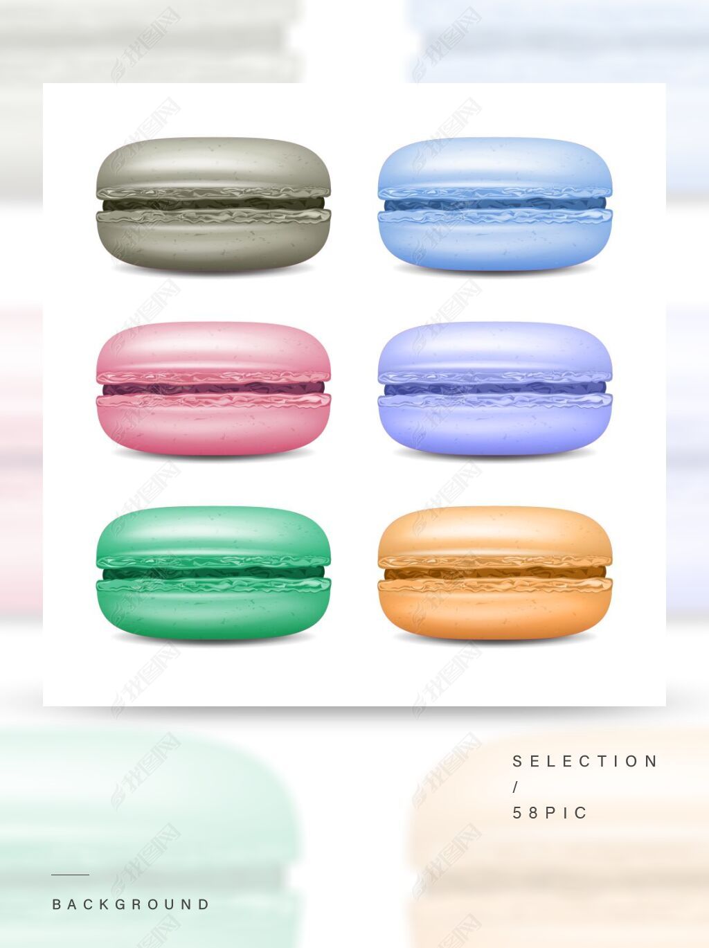 ϸɫķʱMacaronsڰɫ³ζʵʳƷʸͼ