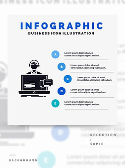 ͷϢͼģ-ɫinfographicʽ