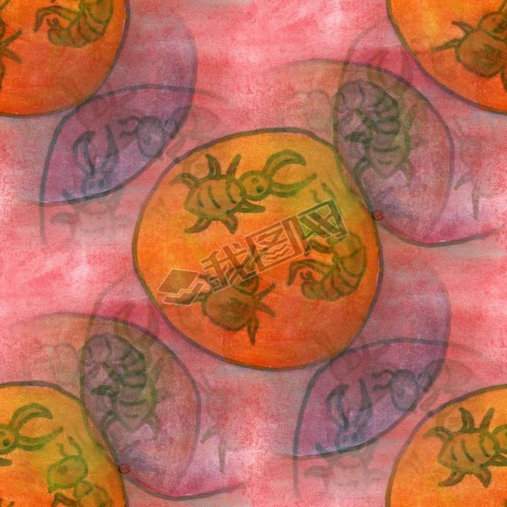 Seamless flea parasites abstract art watercolor handmade wallpaper texture