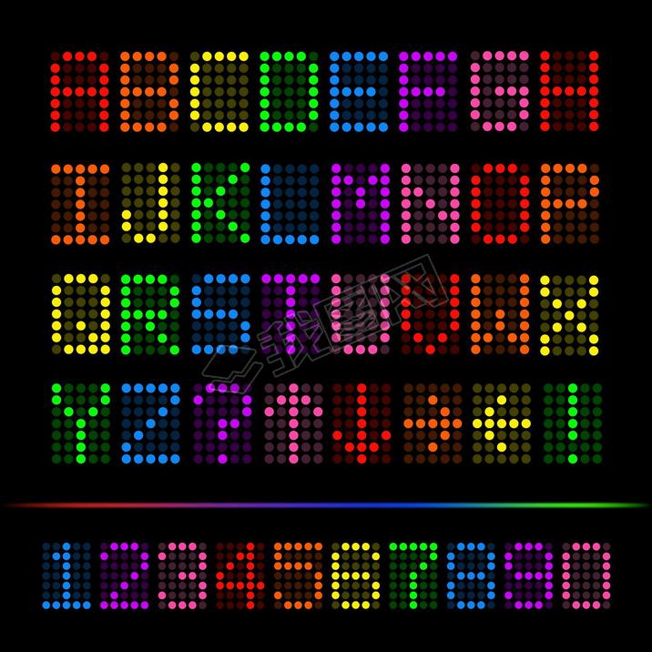 Colorful Digital Font Illustration