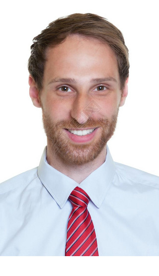 Passport picture of a german businesan with beard