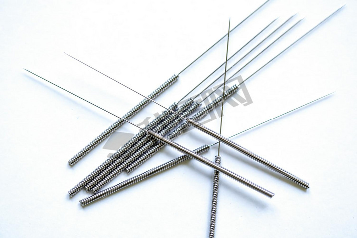 More needle for acupuncture on white background