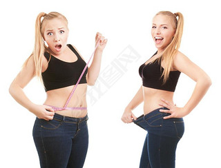 girl Before and after a diet