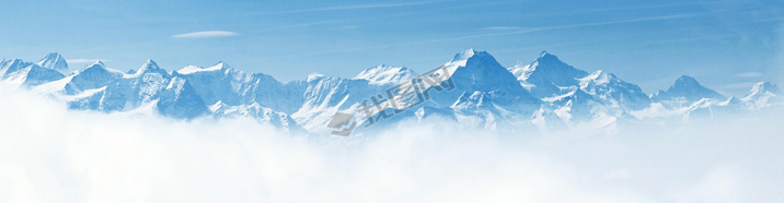 Panorama of Snow Mountain Landscape Alps