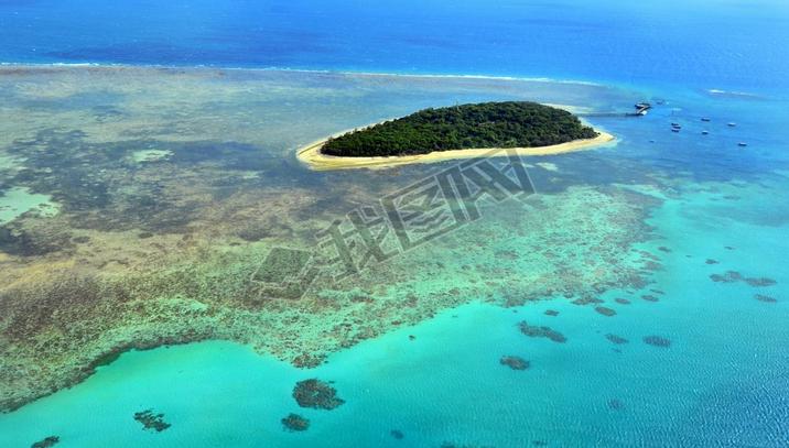 Aerial view of Green Island reef at the Great Barrier Reef Queen