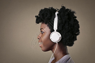 Woman listening to music