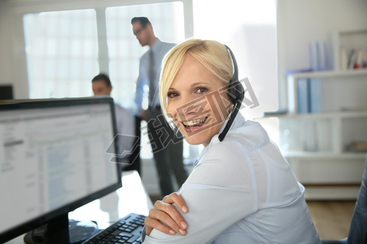 Portrait of beautiful customer service operator