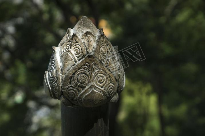 Stone lotus at Wat Tham Sua, Krabi, Thailand Ancient sculpted stone