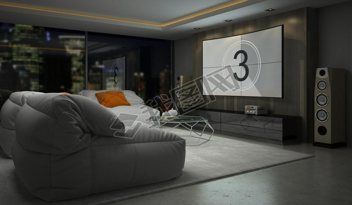 Interior of modern design room 3D rendering