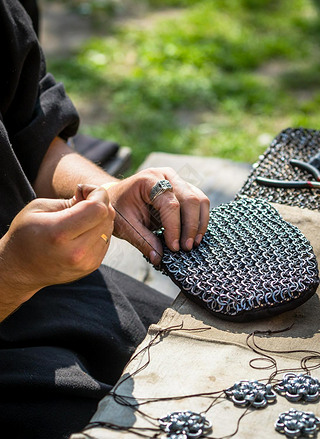 The process of creating chain mail, one of the most reliable methods of protection in the Middle Age
