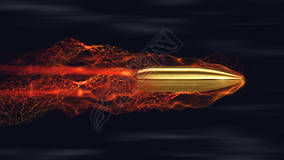 Flying bullet with trails. 3d render