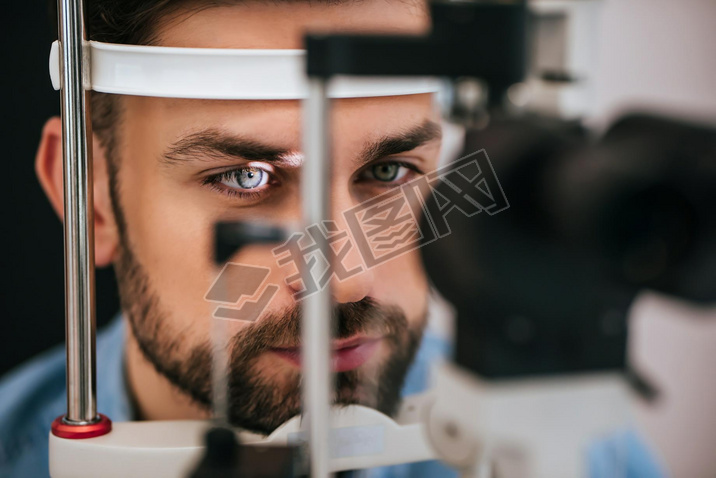 Patient in ophthalmology clinic