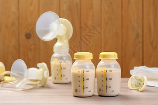 bottle of mother breast milk, breast milk storage and handling concept