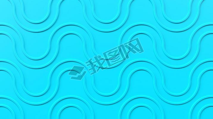 3d render abstract pattern blue curved lines