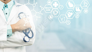 Doctor with Medical Healthcare Icon Interface