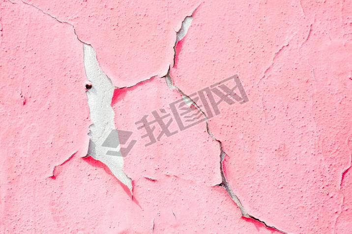 wall with cracking pink paint, texture, style grunge, space for text, space for copy