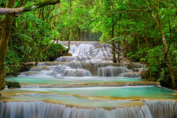 Huay Mae Khamin Waterfall. Nature landscape of Kanchanaburi dist