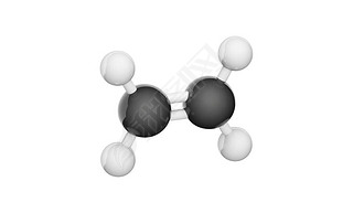 Structural chemical formula and molecular structure of Ethylene (C2H4). Chemical structure model: Ba