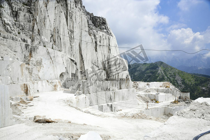 precious Carrara marble. Quarry on the Apuan Alps, Tuscany, Italy