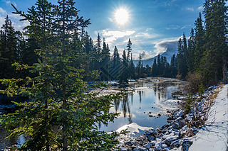 ȻּС羰,ĵ糿.Spur Line Trail, landscape in Town Canmore, Alberta, Canada.