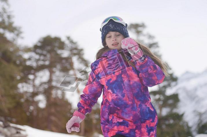 happy active sport healthy little caucasian girl in wool hat ski