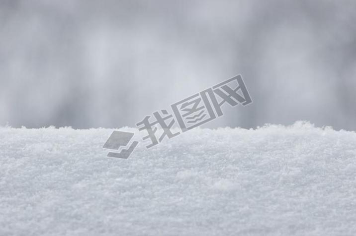 Fresh Snow Texture Background Closeup, Large Detailed Macro Pattern, Gentle Bokeh, Horizontal