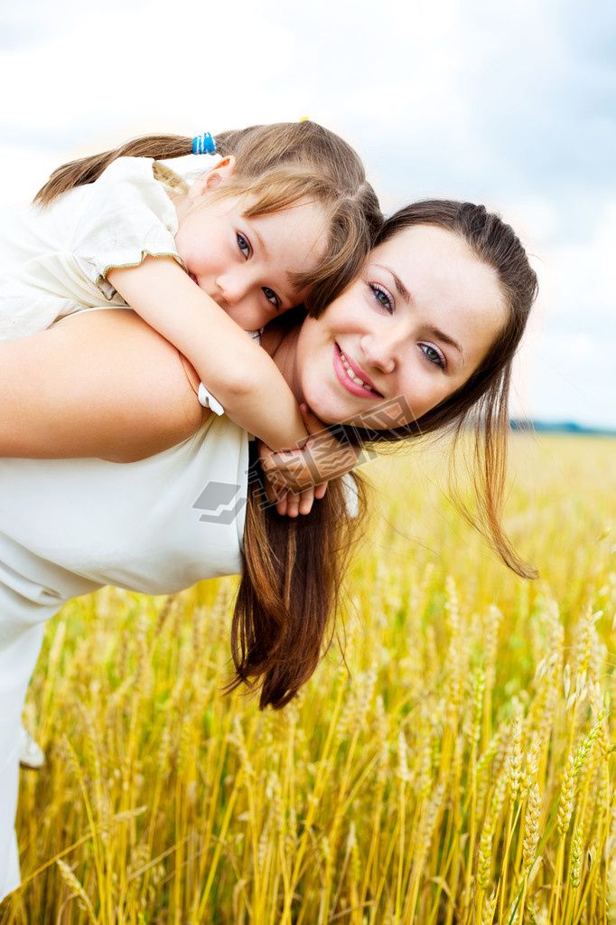 Happy mother and daughter