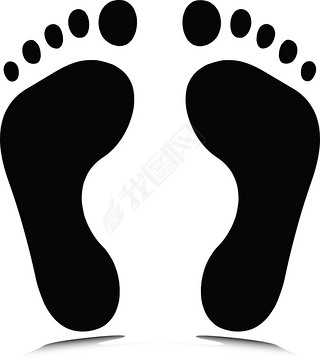 Human foot silhouette illustrations