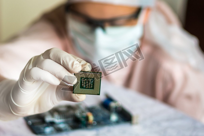 Scientist develops microchip and checking electronic circuit
