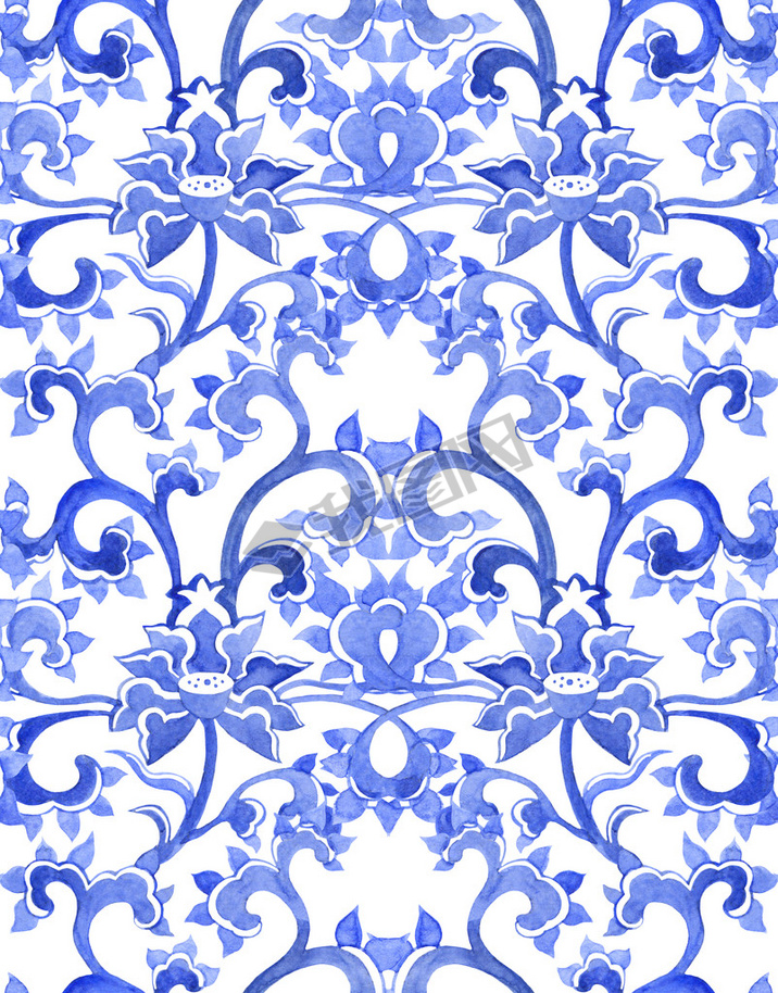 Floral chinese ornamental repeating pattern