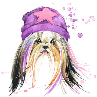 Cute Dog. Dog T-shirt graphics. watercolor Dog illustration. watercolor funny Dog for fashion print,