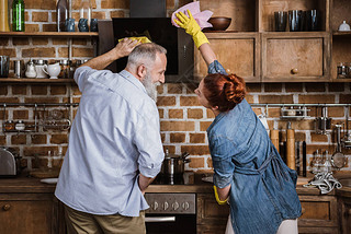 Mature couple in kitchen