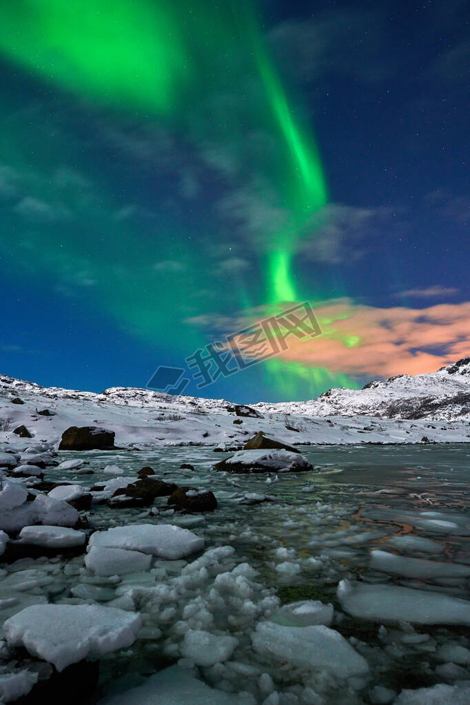 Aurora borealis over Norway lofotens