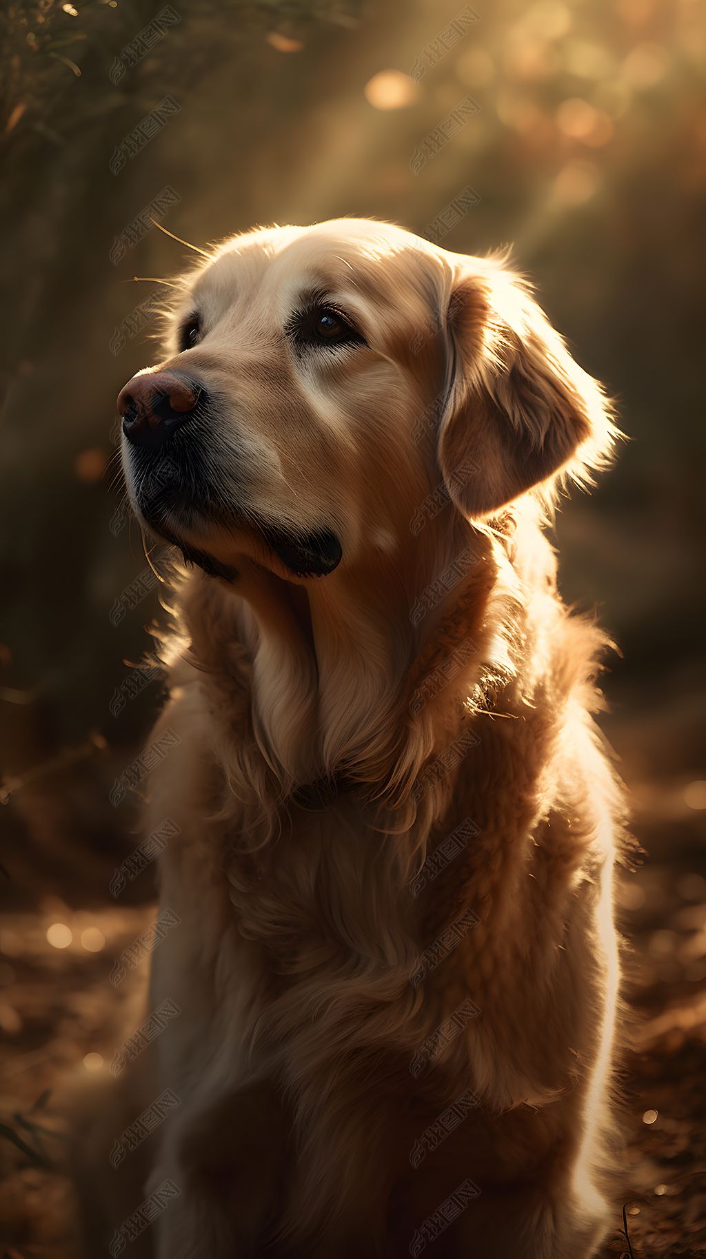金毛巡回犬狗宠物动物摄影图海报手机端竖图竖图背景