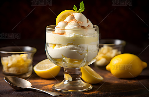 黄色美食个性柠檬冰淇淋摄影