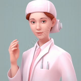 护士卡通3d插画
