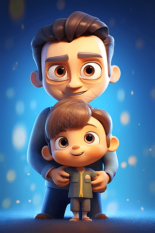 男人抱小孩卡通专题模板-男人抱小孩卡通图片素材下载-我图网