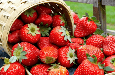 一筐新鲜的草莓草莓新鲜水果蔬菜食物素材摄影图