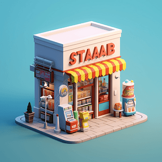 3D风格卡通店铺