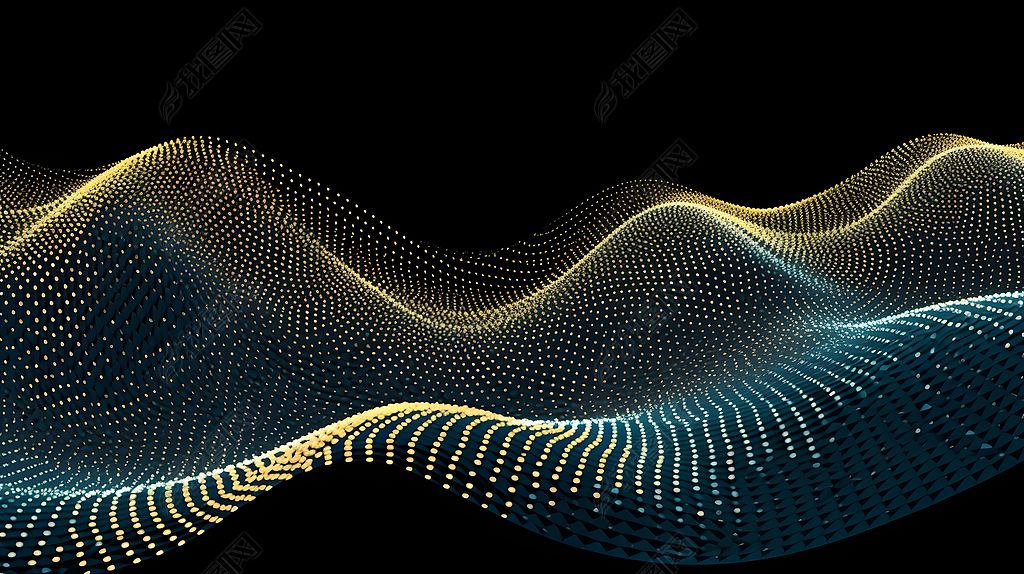 数码科技蓝银色立体曲线抽象图形海报网页ppt背景