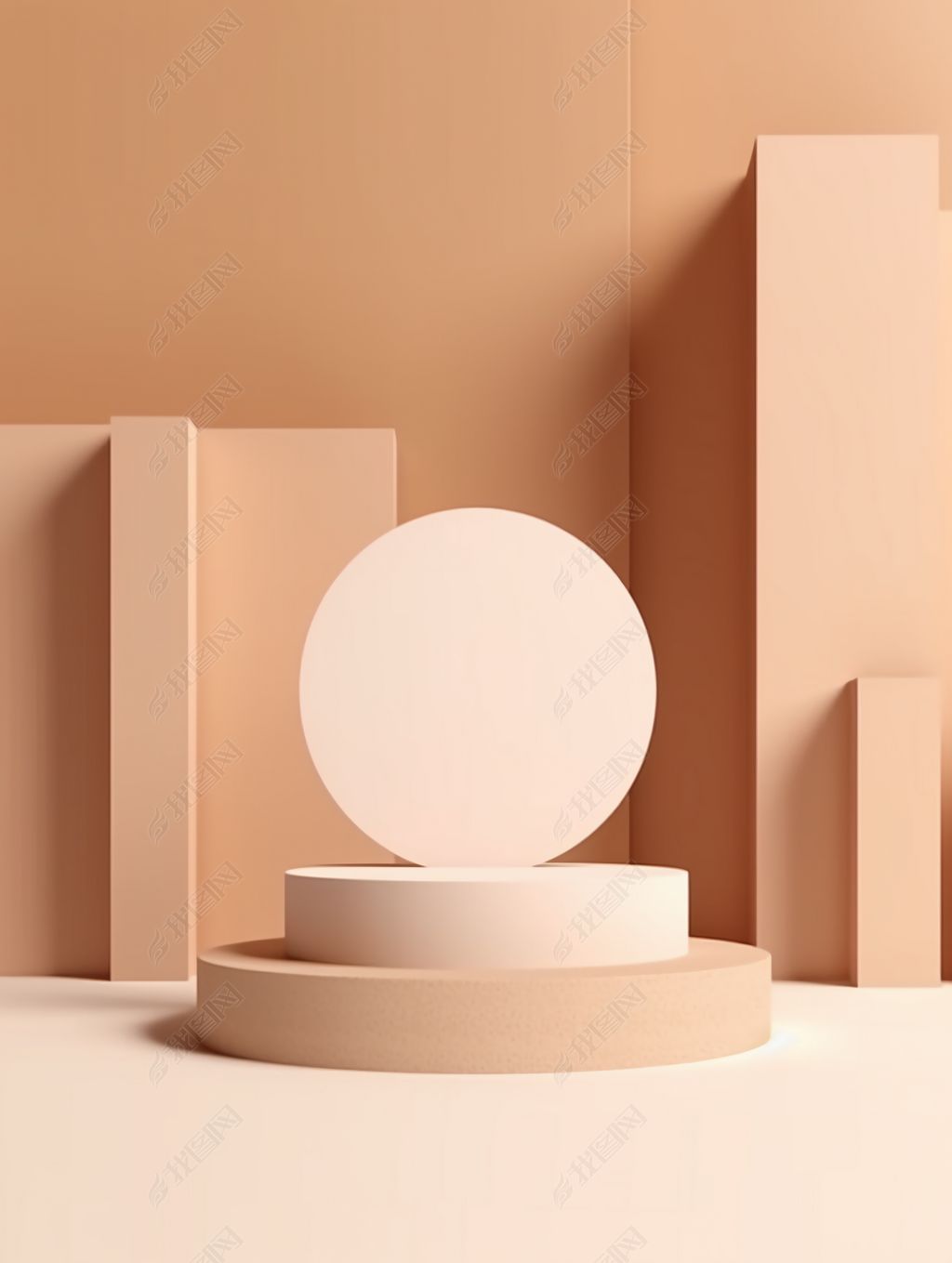 米黄色电商促销展示台